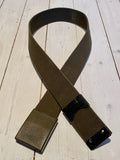 Strong waist belt in green fabric, used