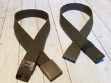 Strong waist belt in green fabric, used