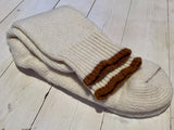 White sock with colored edge