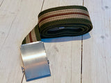 Belt in striped fabric