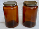 Dark glass storage jar with lid